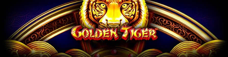 Golden Tiger artwork: gold tiger head over red-gold lettering